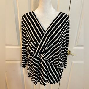 Vince Camuto black and white striped tunic, 1X